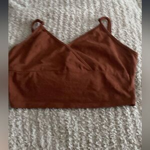 Brown V Neck Top